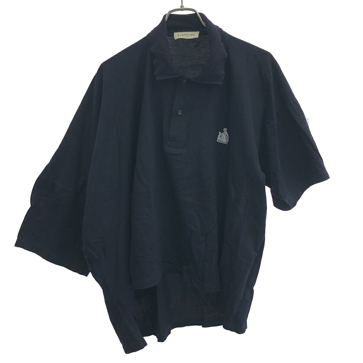 LANVIN ランバン 20SS アシンメトリーオーバーサイズポロシャツ RM-JE0009-JG01-E20 米国海軍 S 【中古】 ITUUURNDWUSC