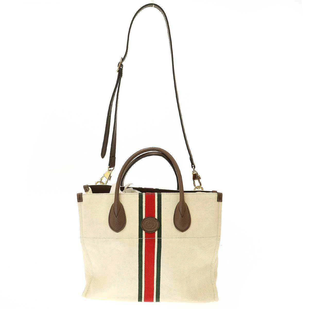 GUCCI グッチ シェリーライン フォールダブル 2WAYショルダートートバッグ 657422 ベージュ 【中古】 IT3FW2MWYEZA｜MODESCAPE 店
