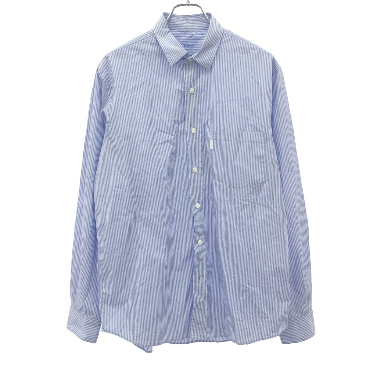 S H エスエイチ Regular Collar Shirt 縞模様プルオーバー SH-GMBT-001 青色 M 【中古】 IT0S73VN139W メンズファッション-トップス