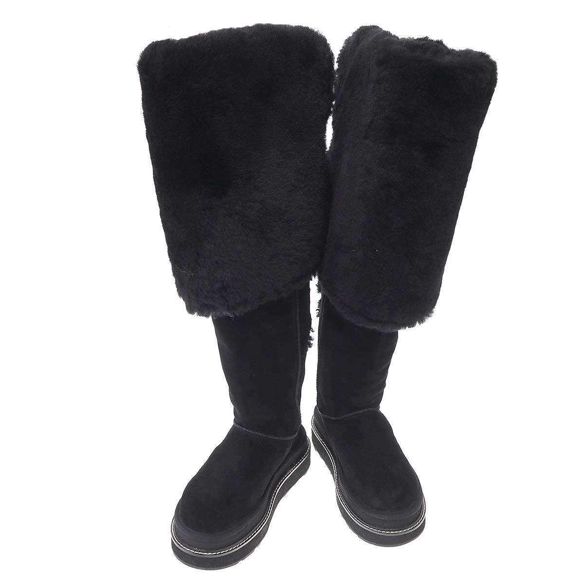 sacai×UGG サカイ アグ 25AW Thigh High Boot サイハイブーツ  黒いこと 22糎 【中古】 ITBT7G38K2A8