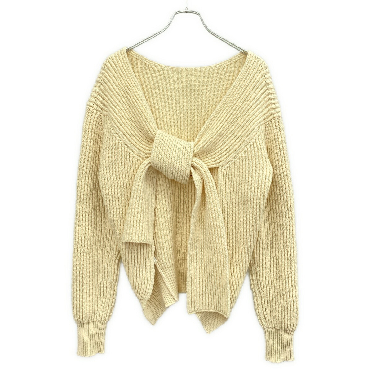 JIL SANDER ジルサンダー 24SS  ストールドッキングニットカーディガン J03GP0133 象牙色 32 【中古】 IT8M6YSZJQHW