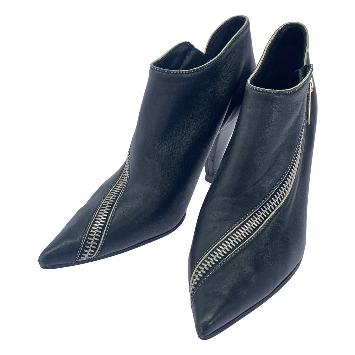 CELINE by Phoebe Philo セリーヌ フィービーファイロ 17AW ポインテッドトゥ ジップヒールシューズ  ブラック 37 【中古】 ITS8QQWV97WO