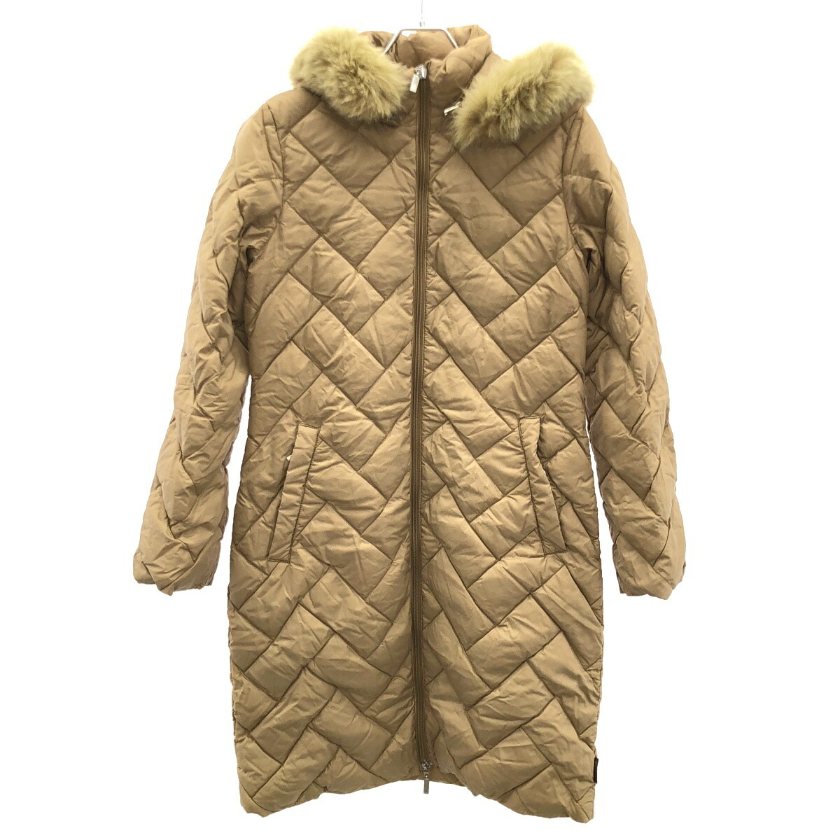 MONCLER モンク軌跡 MELANIE 落ち込む厚地の外套 Z6HJ465 ベージュ系 1 【中古】 IT7FHCOMPR38
