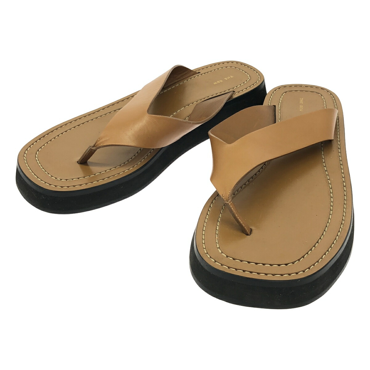 THE ROW ザ ロウ GINZA SLIDE ギンザ サンダル  ブラウン 38 【中古】 ITLZPPRZ5H5Q