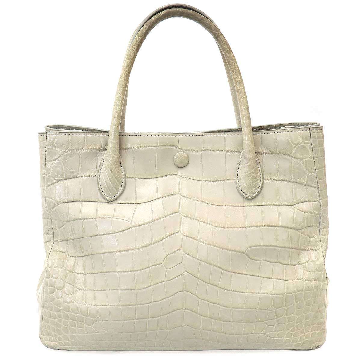 THE LAST ART PROJECT ザ ラストアートプロダクション PREMIUM CROCO LOUNGE TOTE 御前上等クロコダイル トートバッグ DUNE GRAY  薄墨色  【中古】 IT751A9X9ZG4