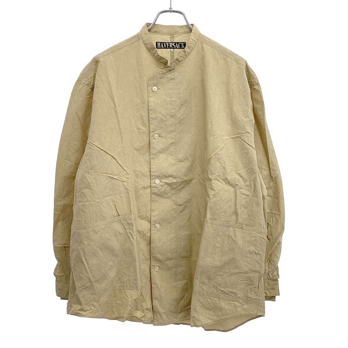 HAVERSACK ハバーサック Cotton Nylon Typewriter Stand Collar Jacket コットンナイロンタイプライタースタンドカラーシャツジャケット 822223 ベージュ L 【中古】 IT7空想科学小説8ULMCNY