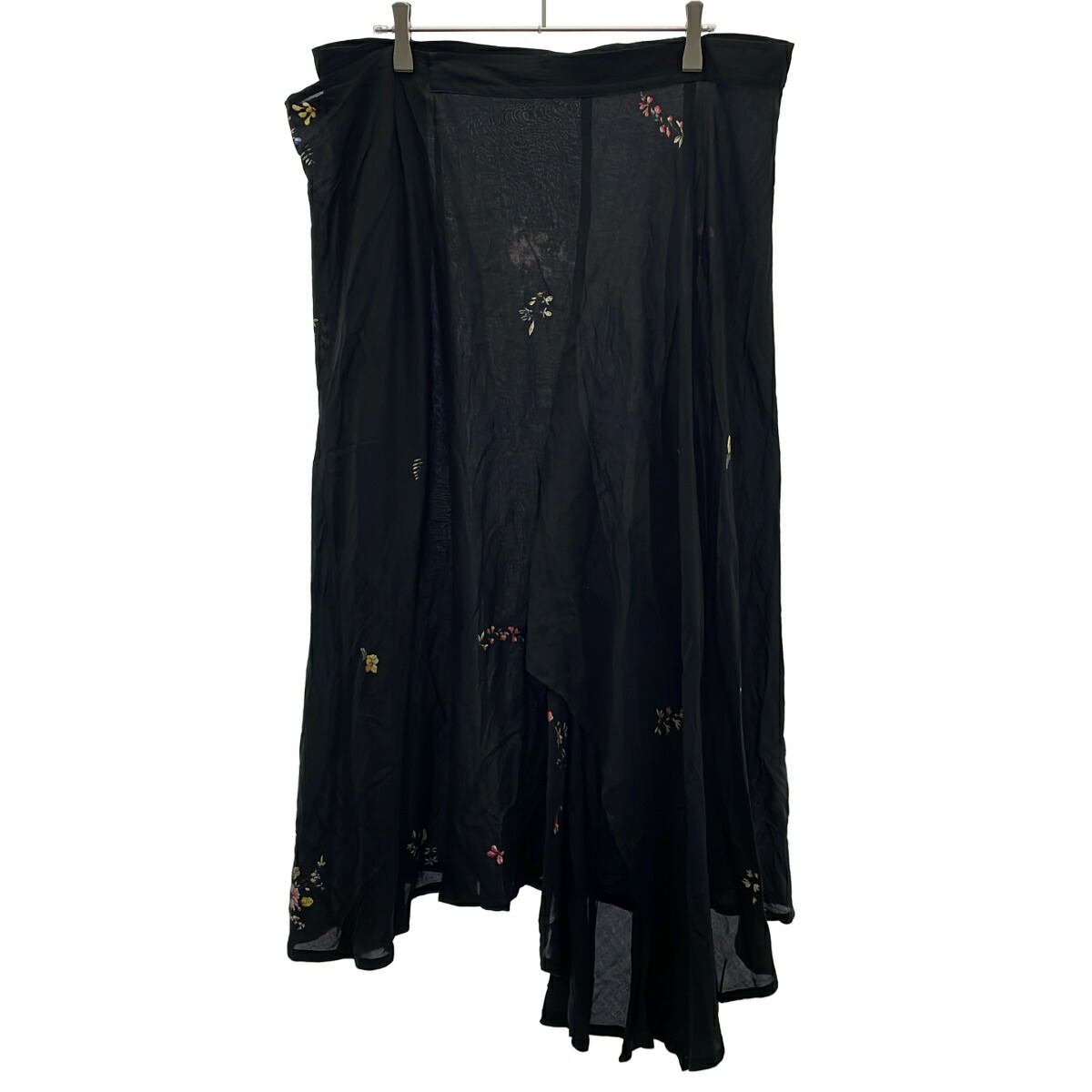 Yohji Yamamoto collections ヨウジヤマモトコレクションズ 25SS modal PT R GATHERED SKIRT フラワープリントレーヨンスカート FP-S65-212 ブラック 2 【中古】 IT2MIK6H3BH0|MODESCAPE 店
