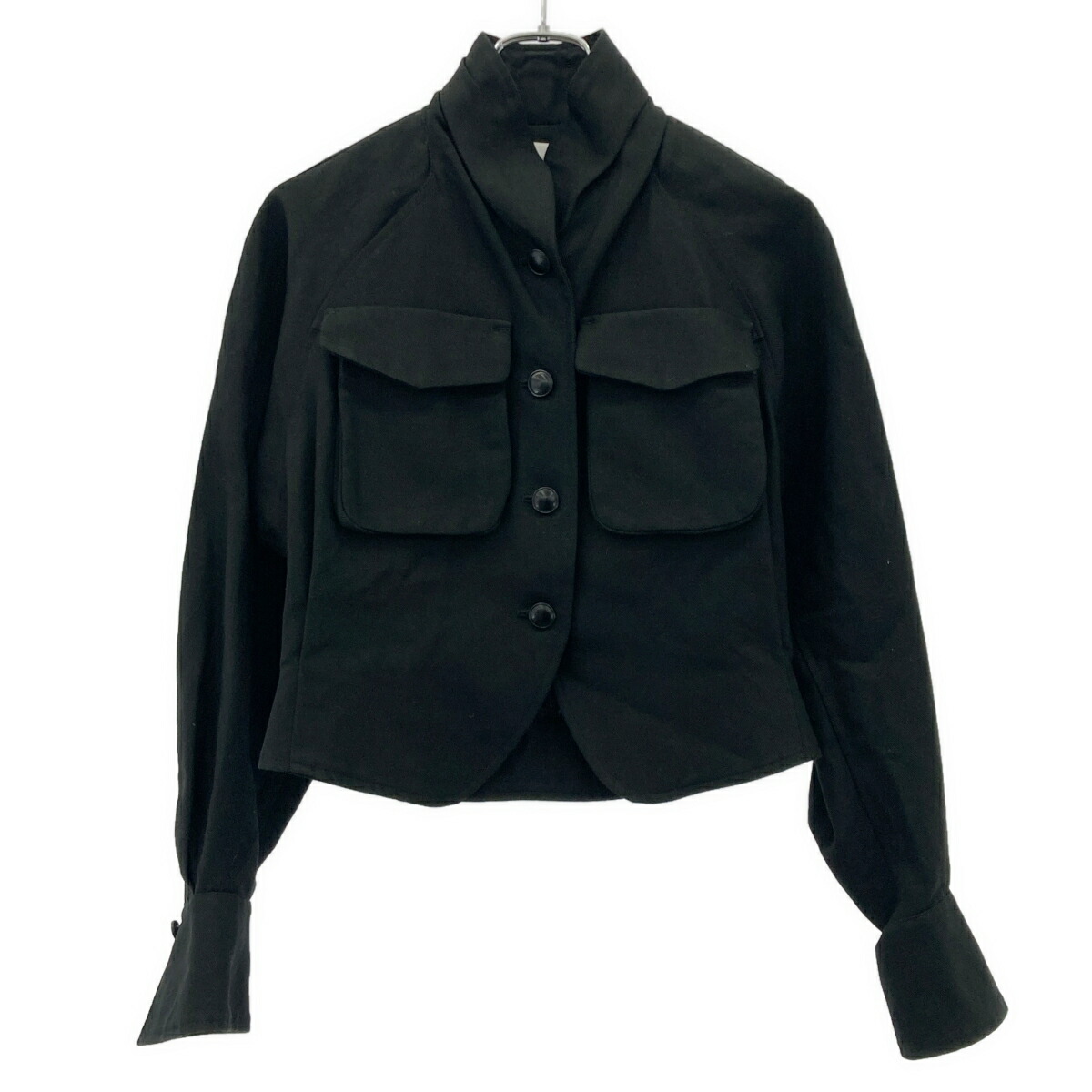 mame kurogouchi マメ科植物 クロゴウチ 23SS Cotton Linen Twill Short Jacket ツイルショートジャケット MM23なおなお書き-JK711 黒いこと 1 【中古】 IT28DBXXNDFU レディースファッション-コート・ジャケット