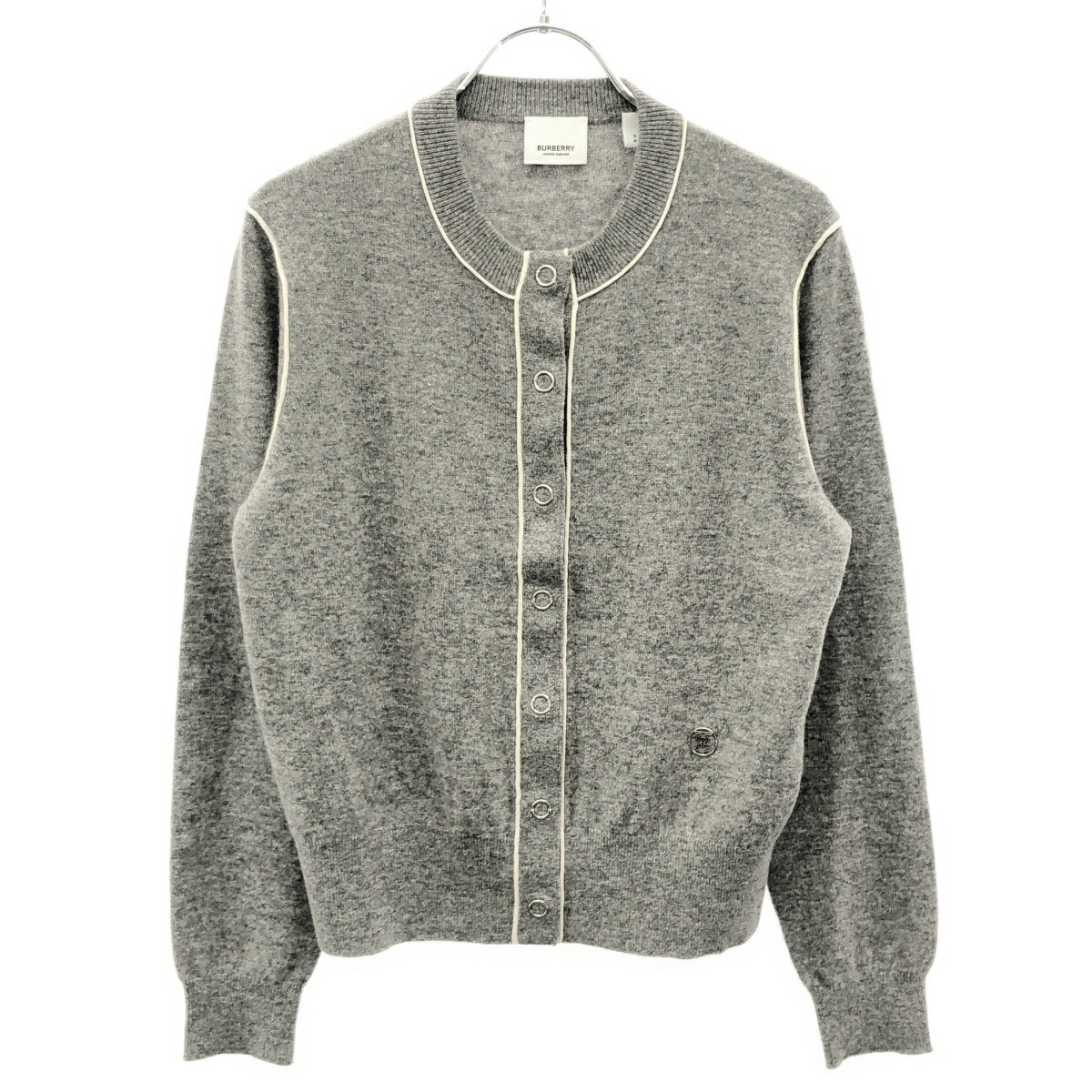 BURBERRY バーバリー カシミヤニットカーディガン 8029443 薄墨色 S 【中古】 IT1KF33O49US
