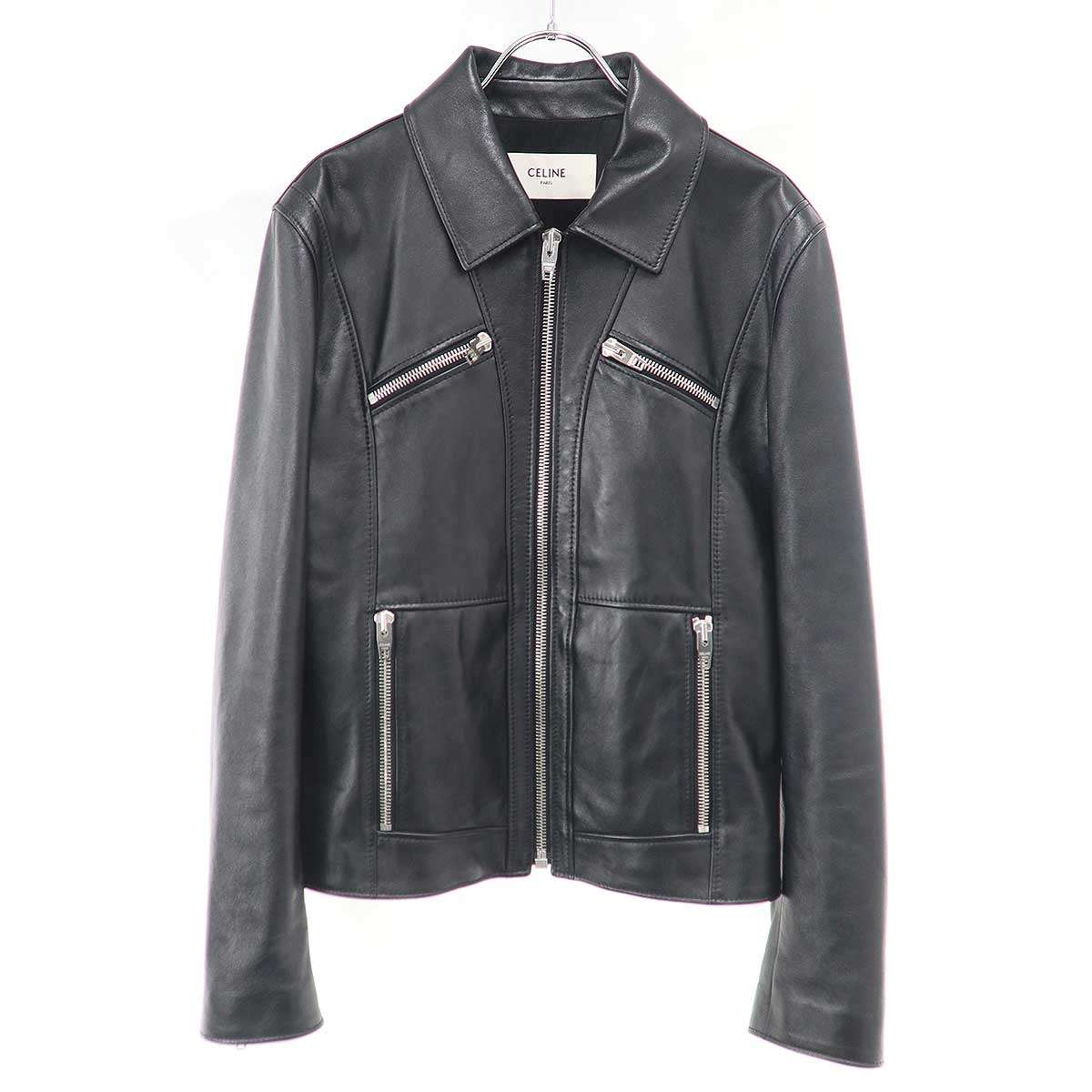 楽天市場】【中古】セリーヌ エディ期 ラム レザージャケット 44