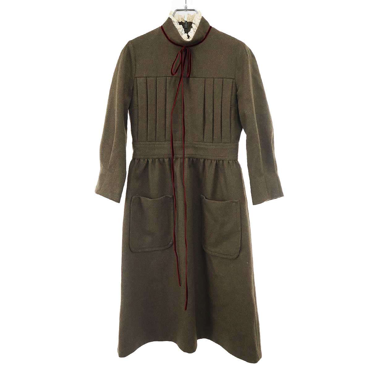 GUCCI グッチ ウールドレスワンピース 637273 カーキ 36 【中古】 IT5ZJBDN1FNK|MODESCAPE 店