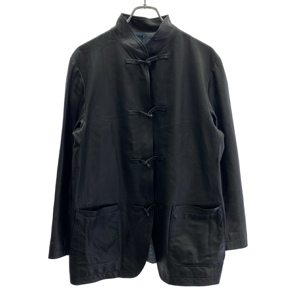 RAINMAKER レインメーカー 23SS Oriental leather jacket  オリエンタル なめし革 上衣 RM231-001 黒いこと 4(46) 【中古】 ITZ5GHYJM2WK