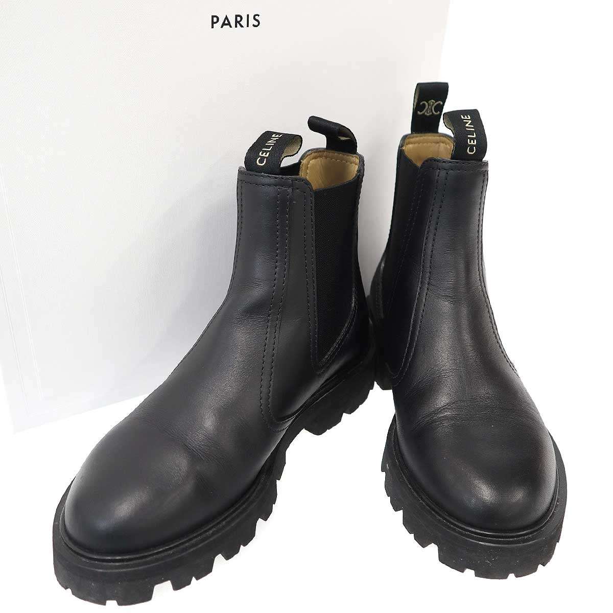 CELINE セリーヌ マーガレット サイドゴアチェルシーブーツ RM0211 ブラック 36 【中古】 IT5MZFSLCF6S｜MODESCAPE 店