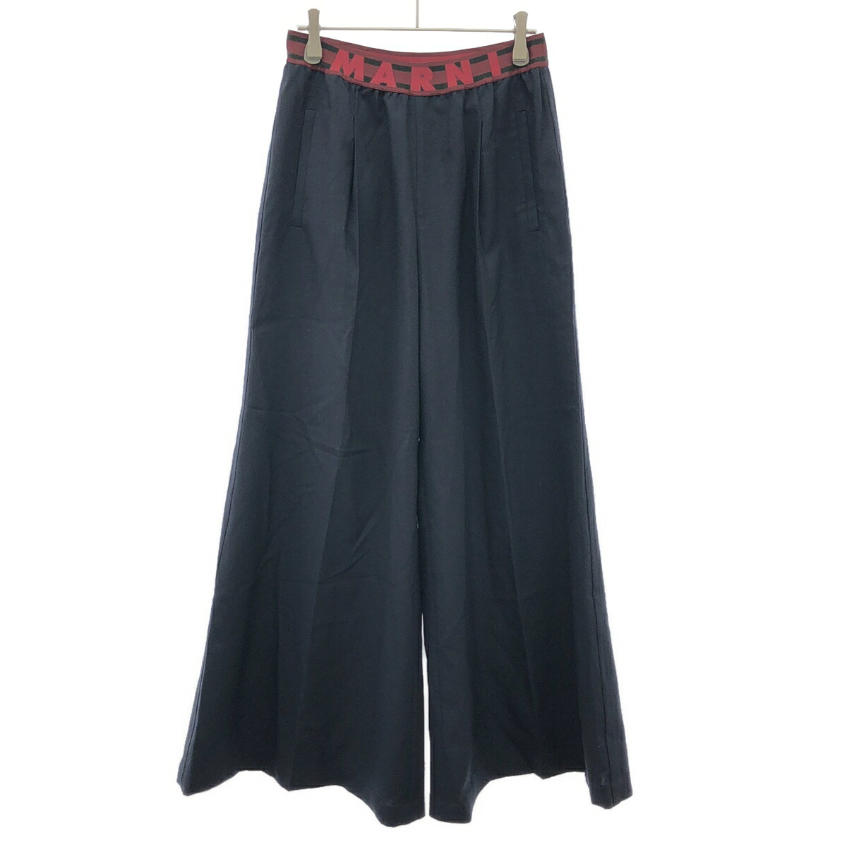 MARNI マルニ 23AW ウエストロゴイージーワイドパンツ PAMA0428UD ネイビー 40 【中古】 ITILJW2JV3M0|MODESCAPE 店
