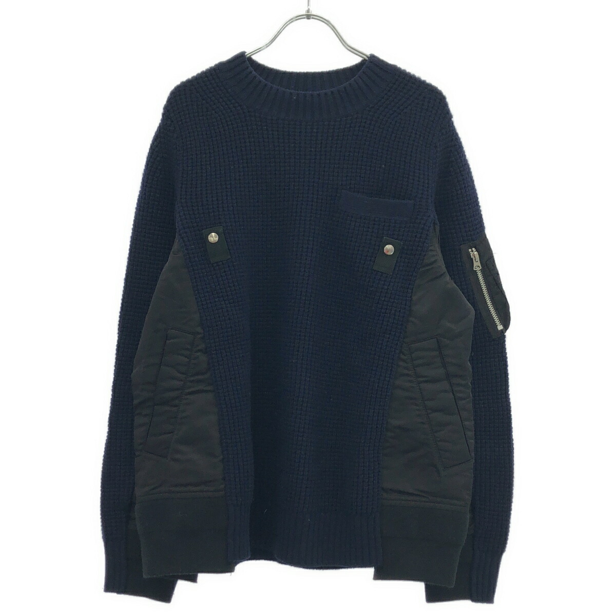 sacai サカイ MA-1 Wool Knit Pullover ドッキングニットセーター SCM-031 米国海軍 1 【中古】 ITK26DX4R052