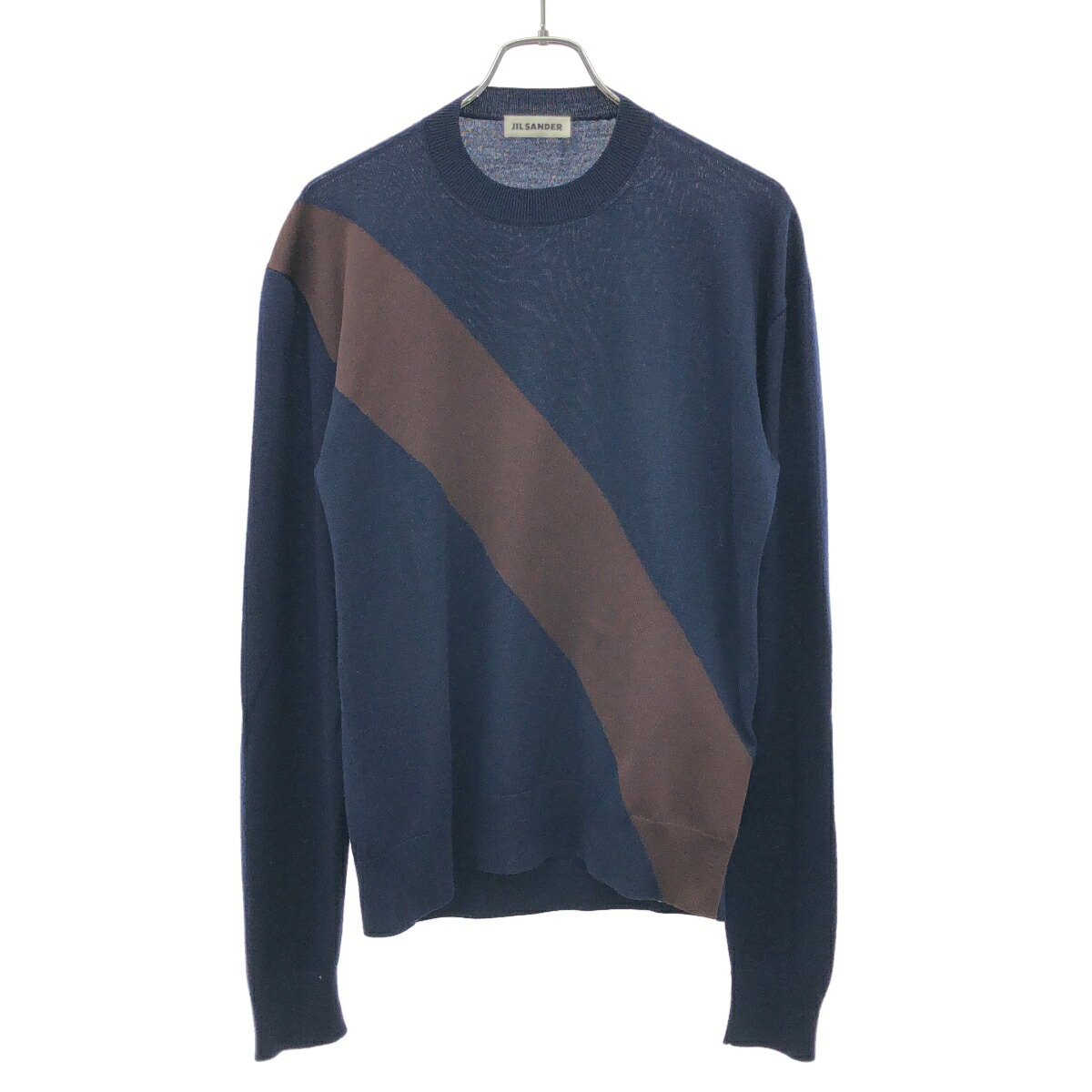 JIL SANDER ジルサンダー 22SS パネルニットセーター JSMU751021 米国海軍 44 【中古】 ITOL8V8H57T0 トップス-ニット・セーター-メンズファッション