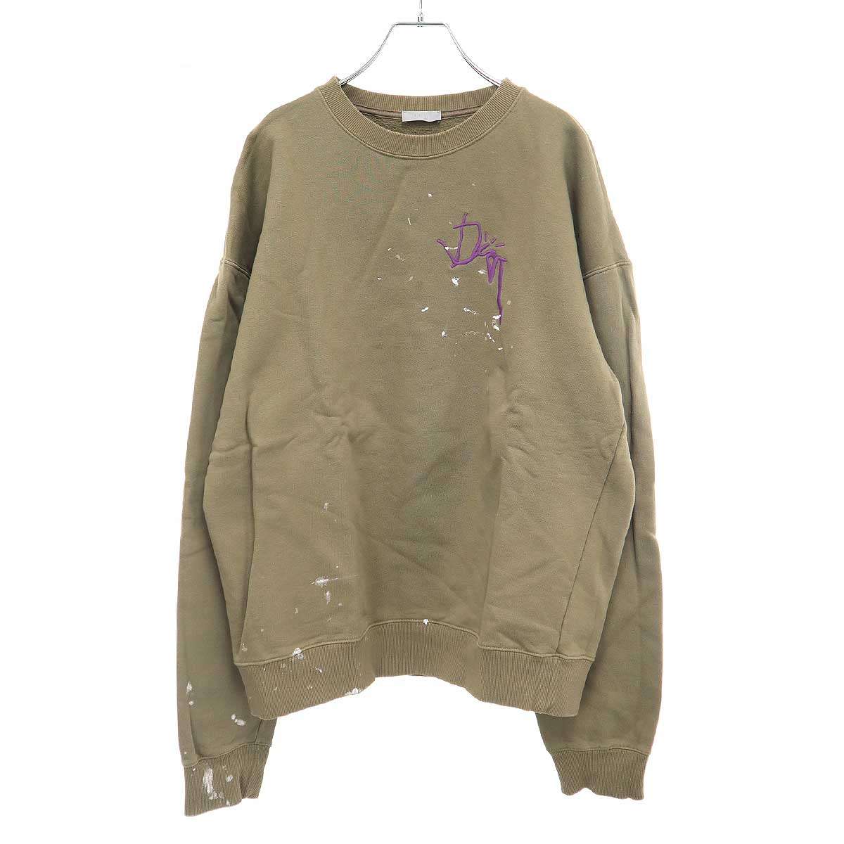 Dior×Cactus Jack クリスチャンディオール×カクタスジャック ペイントスウェット 調教師 283J679A0531 カーキ M 【中古】 IT8K9N0HRUE6