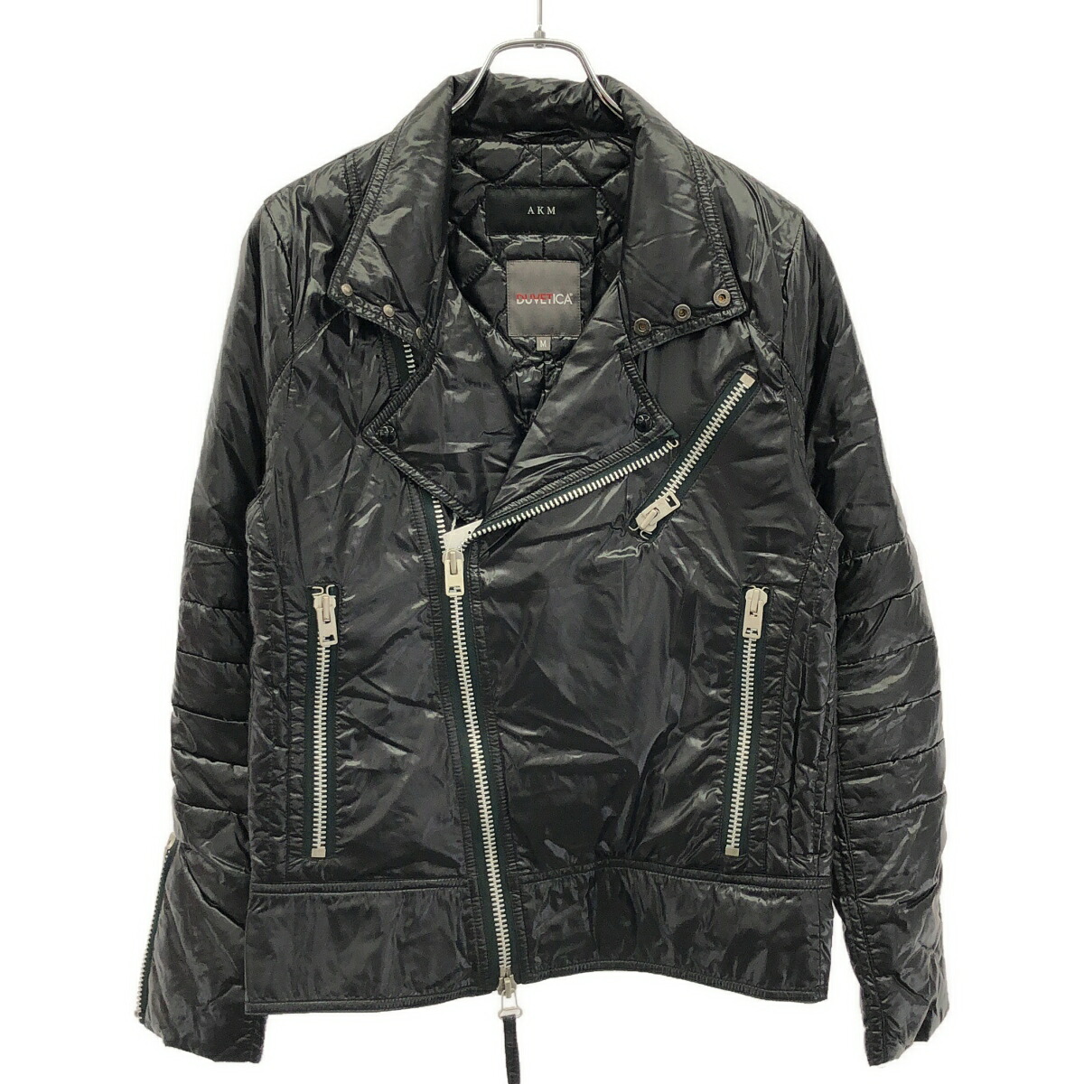 AKM×DUVETICA エーケーエムデュベティカ ダブルライダースライトダウンジャケット AD006 ブラック M 【中古】 ITKD1G2VG6EO|MODESCAPE 店