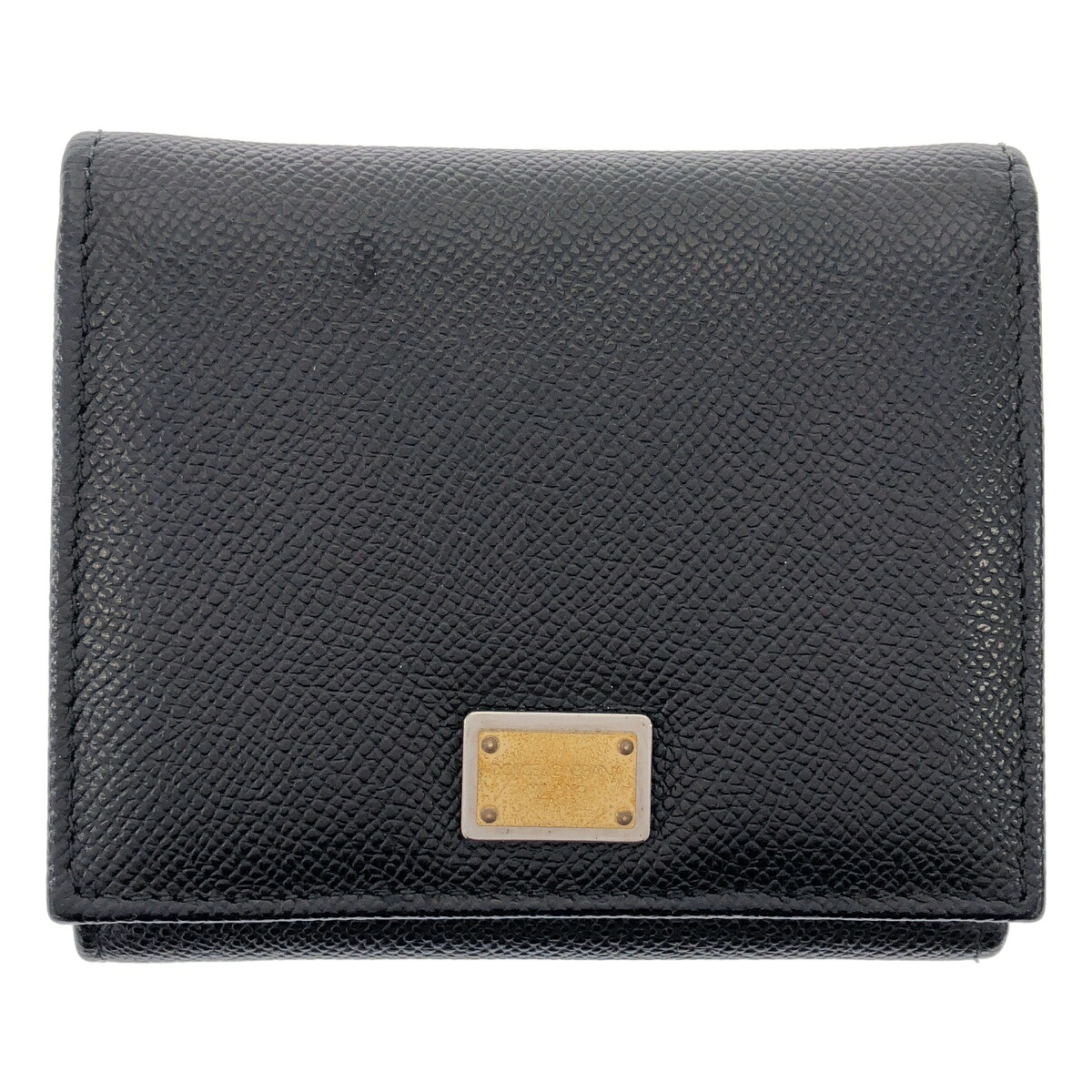 DOLCE&GABBANA ドルチェ＆ガッバーナ コンパクトレザーウォレット 財布 ブラック - 【中古】 IT1G0N90METS｜MODESCAPE 店
