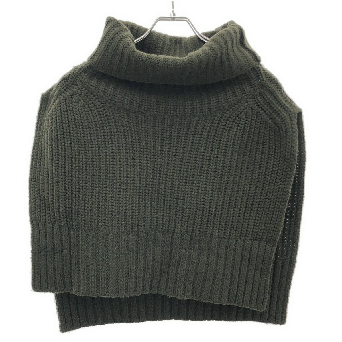 YVES SALOMON 前日 サロモン 23AW FRONT KNITWEAR 編み物より良い 23-090-510-0002 カーキ ー 【中古】 ITG1WSN0DBAS