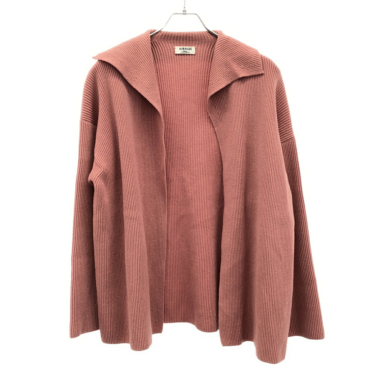 AURALEE FOR Ron Herman オーラリーフォーロンハーマン 20AW Super Fine Wool Rib Knit Cardigan スーパーファインウールリブニットカーディガン A20AC05RK サクラ色 0 【中古】 IT69RXFWQZL7