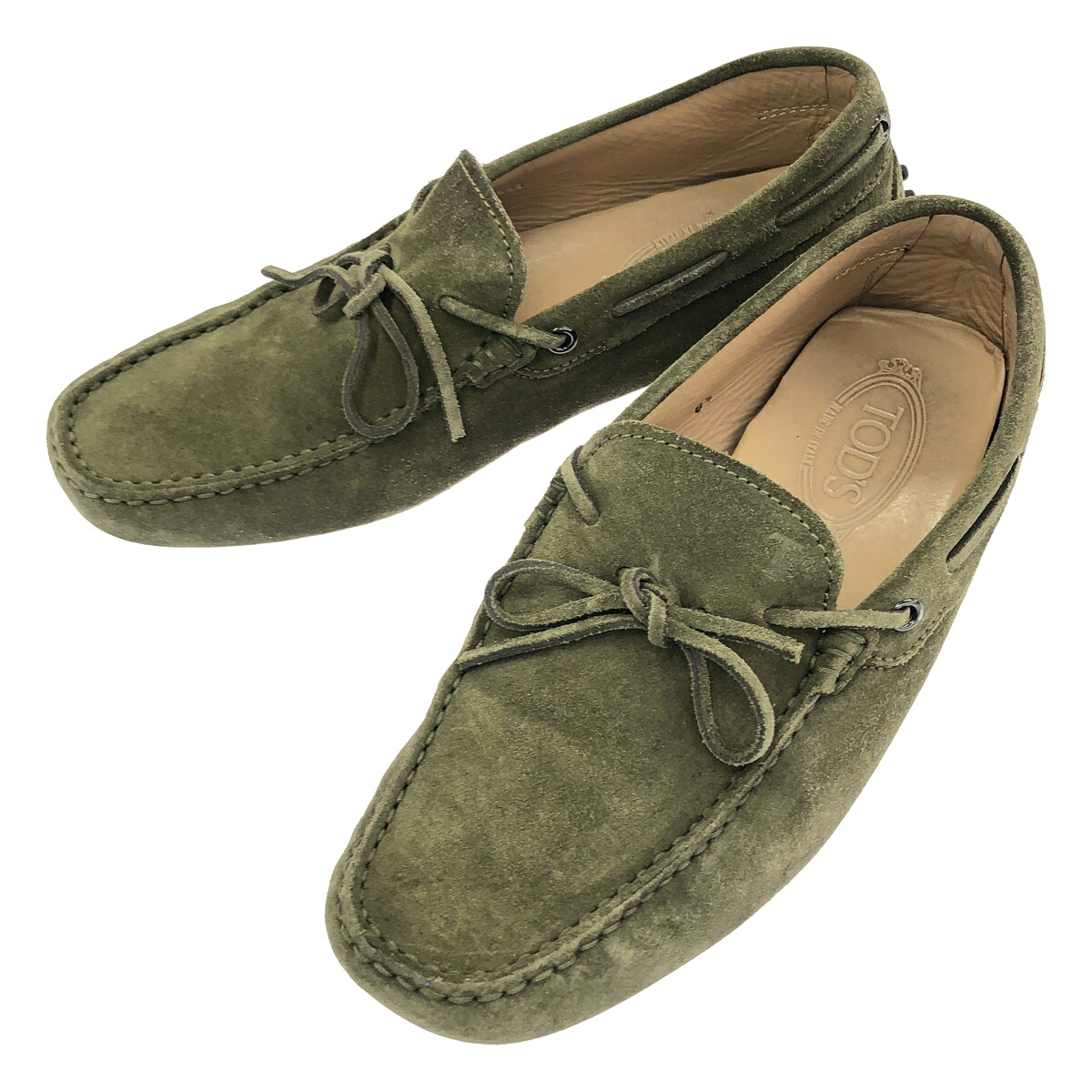 TOD’S トッズ スエードドライビングシューズ  カーキ 6 1/2 【中古】 IT7VP8ICD1LS メンズ靴-靴-スリッポン