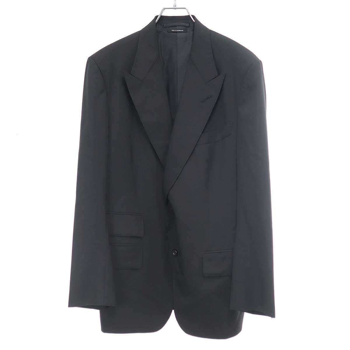 TOM FORD トム ジェラルド・r・フォード 羊毛2B上衣\u0026スラックスズボン下 セットアップ背広 T22R12 21AL43 黒いこと 7-52L 【中古】 ITSN9ZITUJ94