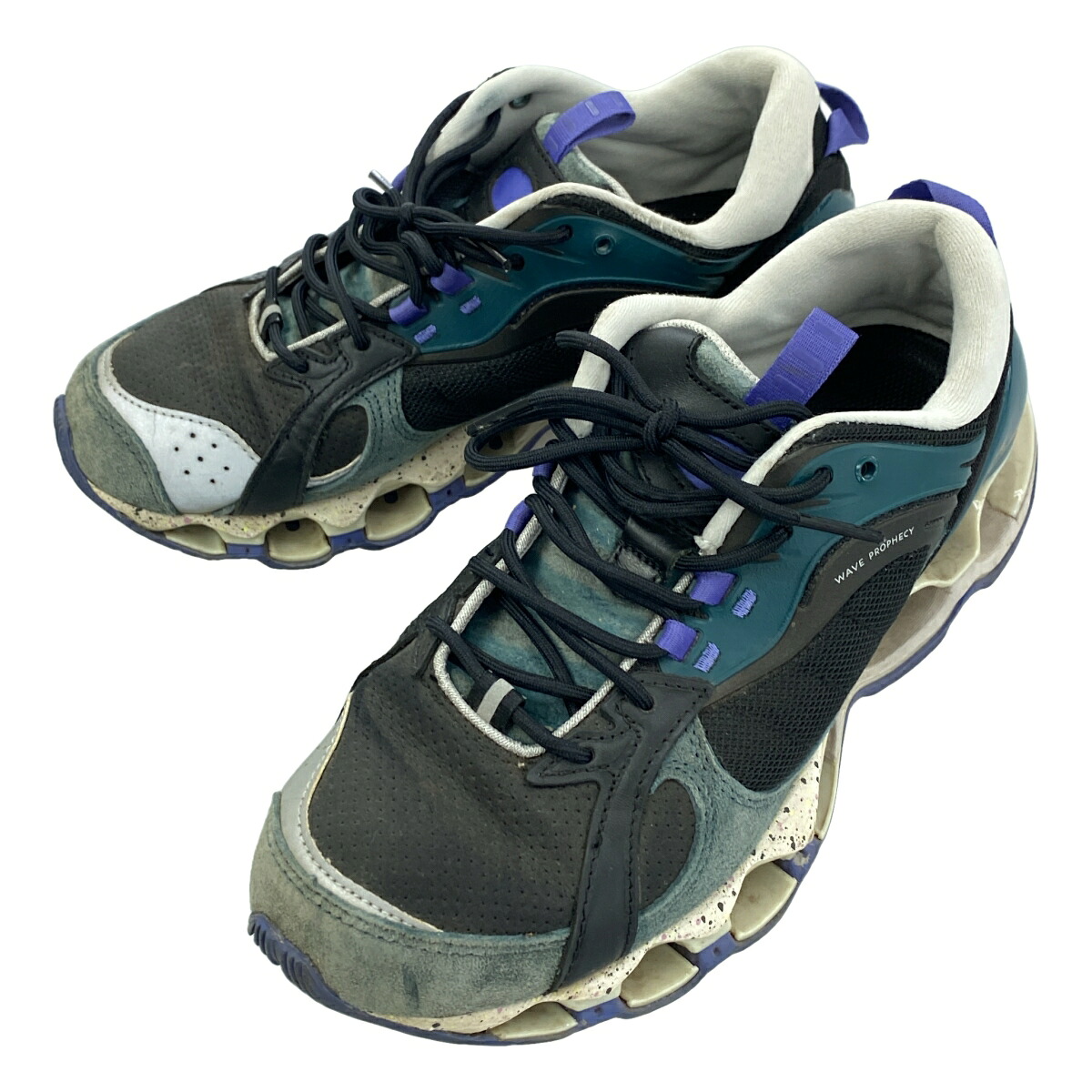 Graphpaper&times;MIZUNO グラフペーパー&times;ミズノ Wave Prophecy β2 スニーカー D1GD230701 ブラック&times;グリーン 25cm 【中古】 IT6U6G78NEVG｜MODESCAPE 店