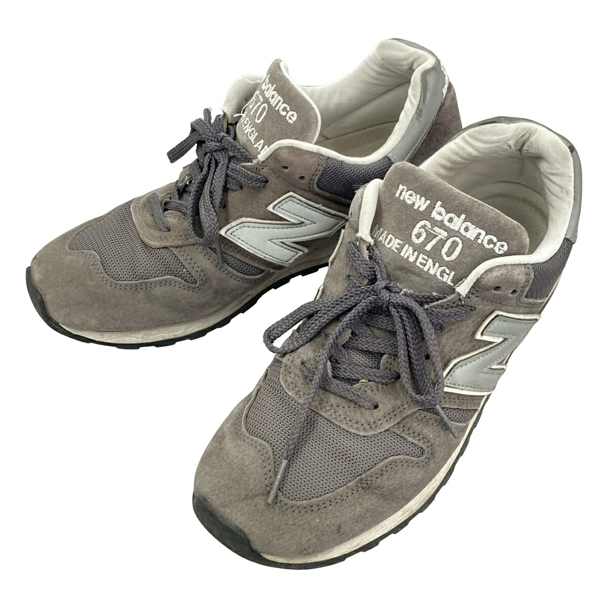 NEW BALANCE ニュー平衡にする M670CHR Charcoal Made インチ England スニーカー  薄墨色 US8 【中古】 ITUVTVH077JO