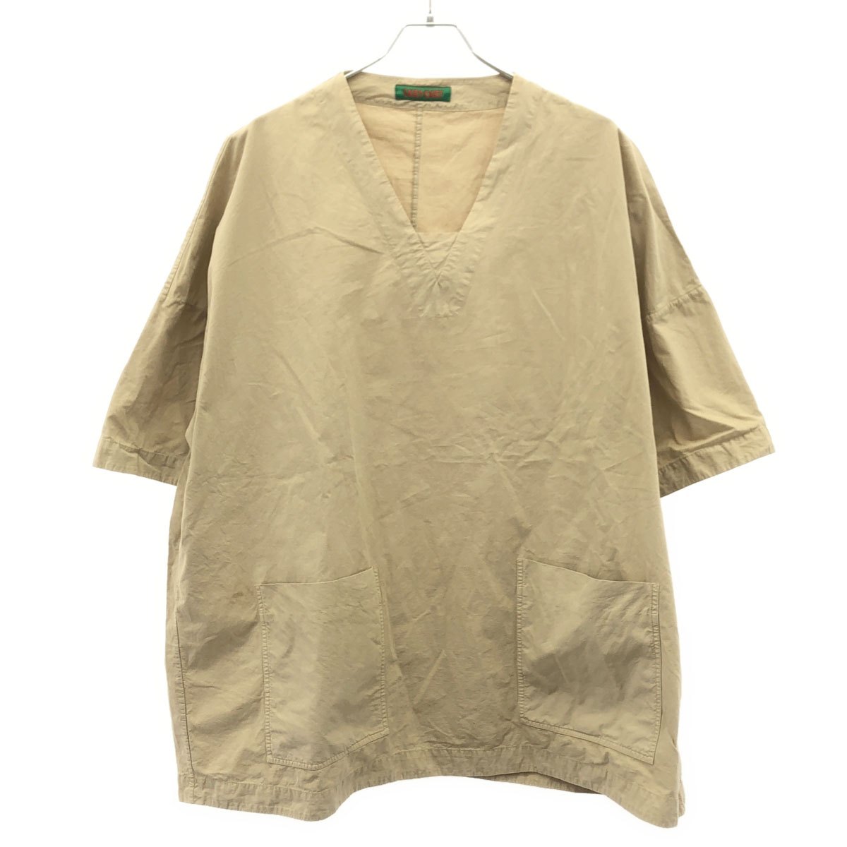 CASEY CASEY ケイシー ケイシー P-TOP HCOT Vネックプルオーバーシャツ 166HH84 ベージュ M 【中古】 ITYTDEEYJ3JI