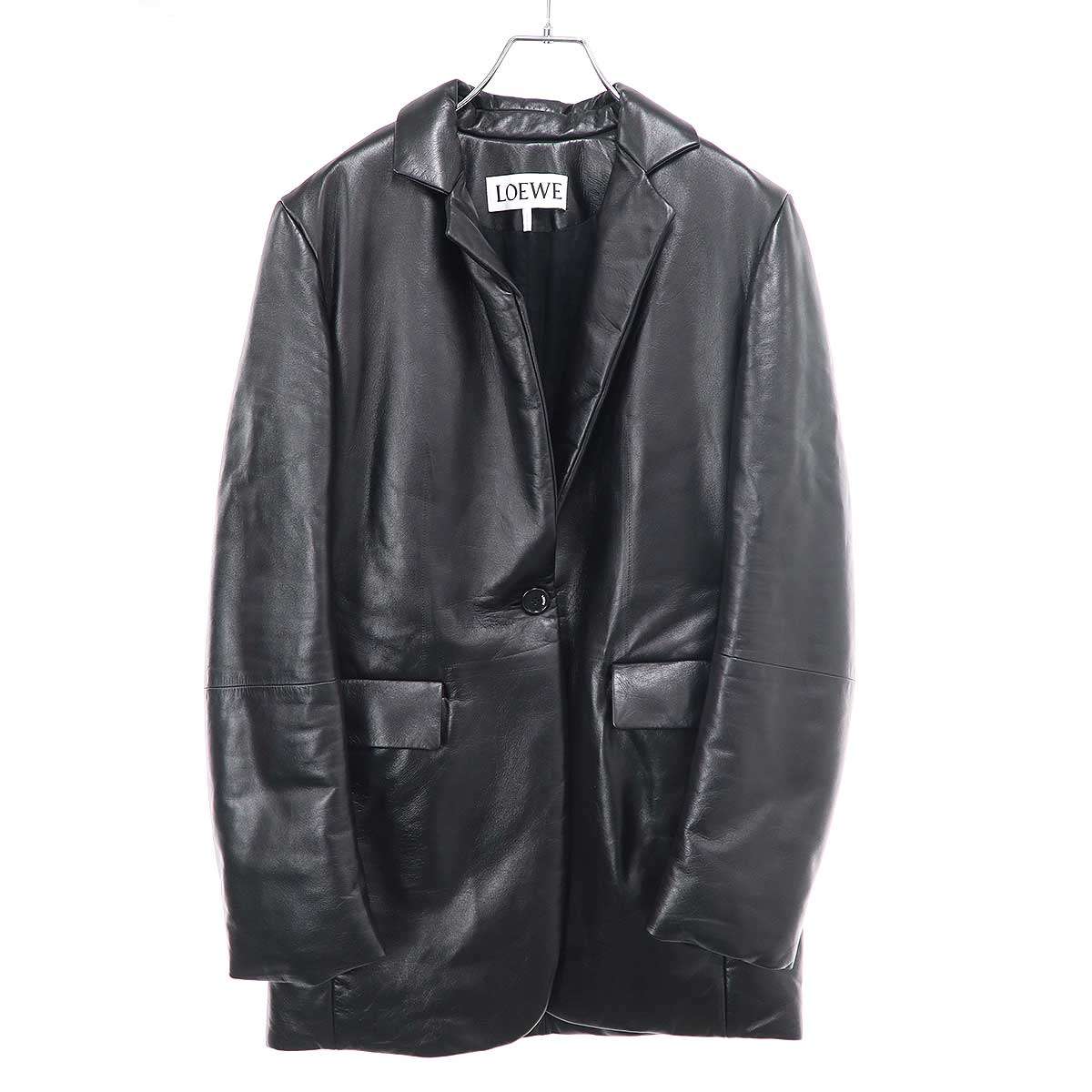 LOEWE ロエベ パデットラムレザーブレザージャケット 1725772 ブラック 38 【中古】 ITP2TYLHGKS6|MODESCAPE 店