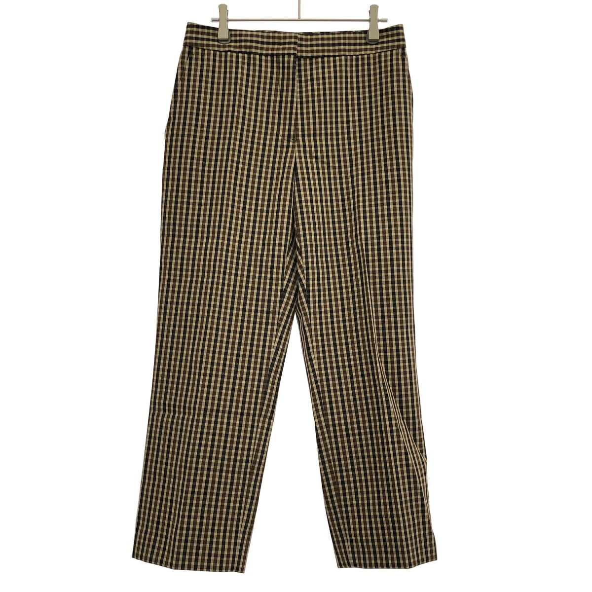 JIL SANDER ジルサンダー 25AW マイクロチェックトラウザーパンツ J01KA0181 J40271 ブラウン系 36 【中古】 IT3JT1XO2IA0|MODESCAPE 店