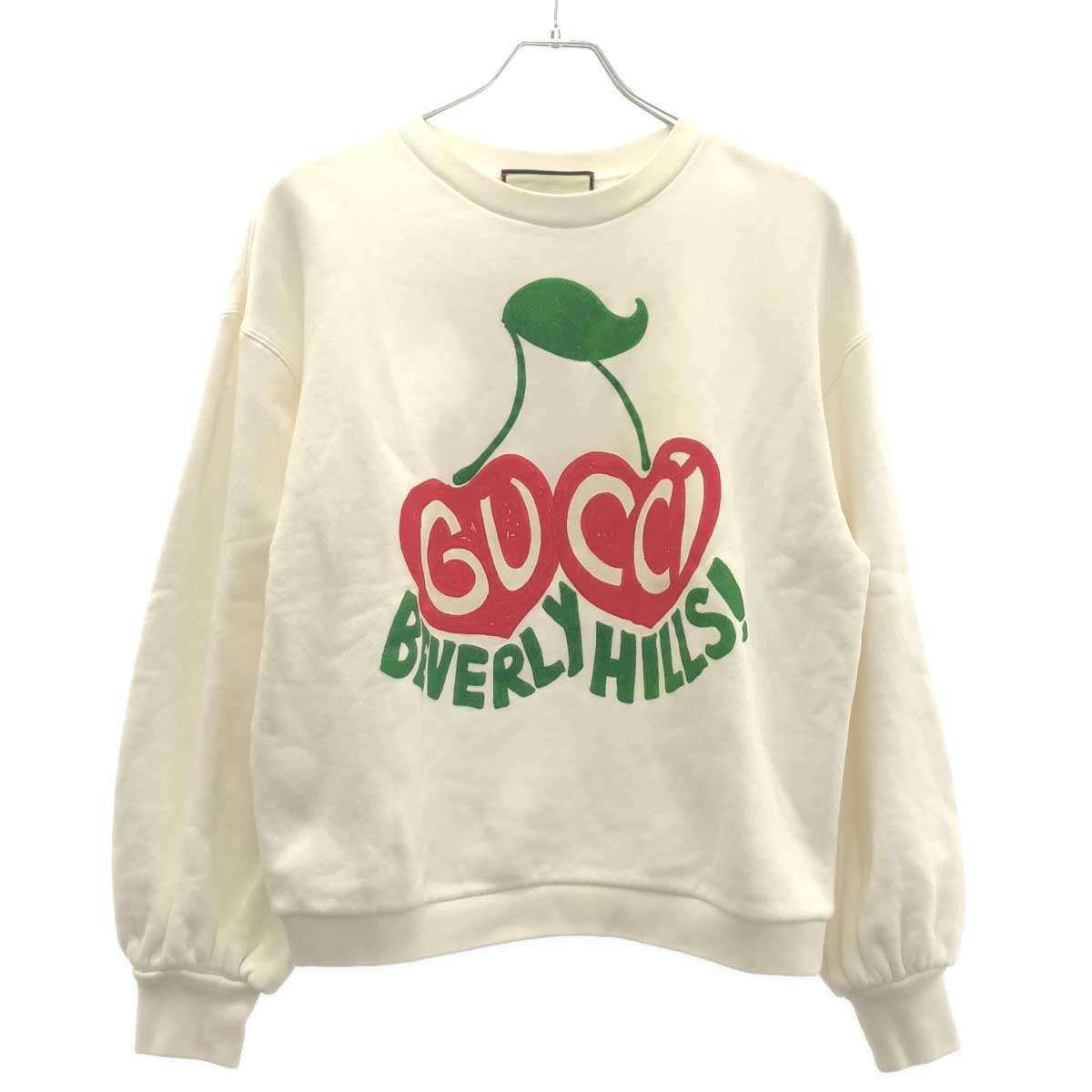 GUCCI グッチ Beverly Hills Cherry スウェットトレーナー 631965 XJCRT 白いこと XXS 【中古】 ITHUGWICPDU6