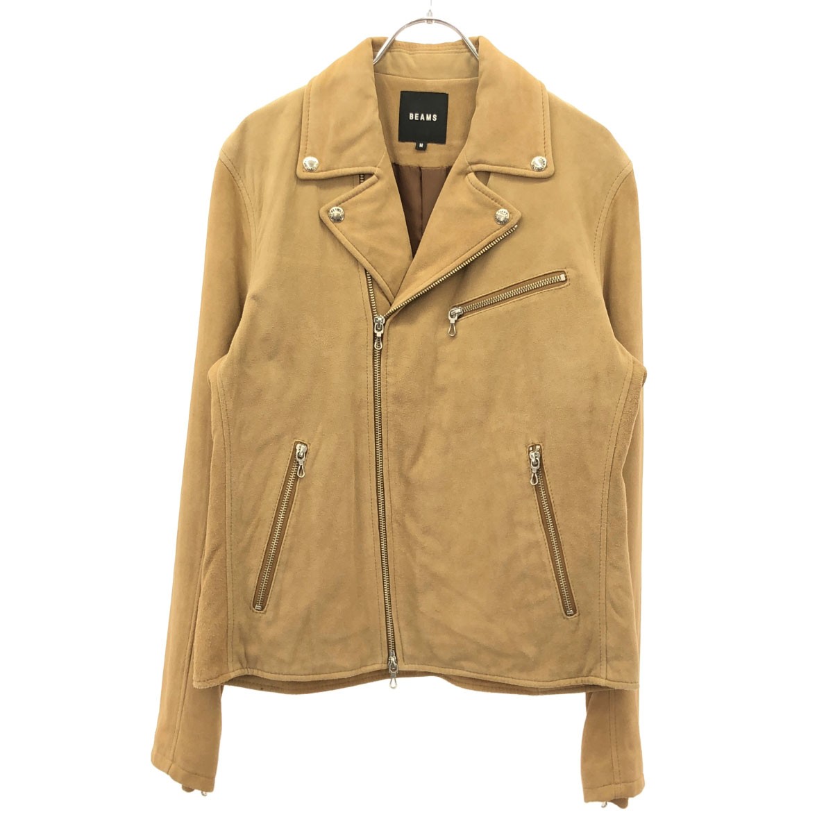 BEAMS ビームス ラムレザースウェードダブルライダースジャケット 11-18-2899-202 キャメルブラウン M 【中古】 ITIM7RKSJF9S