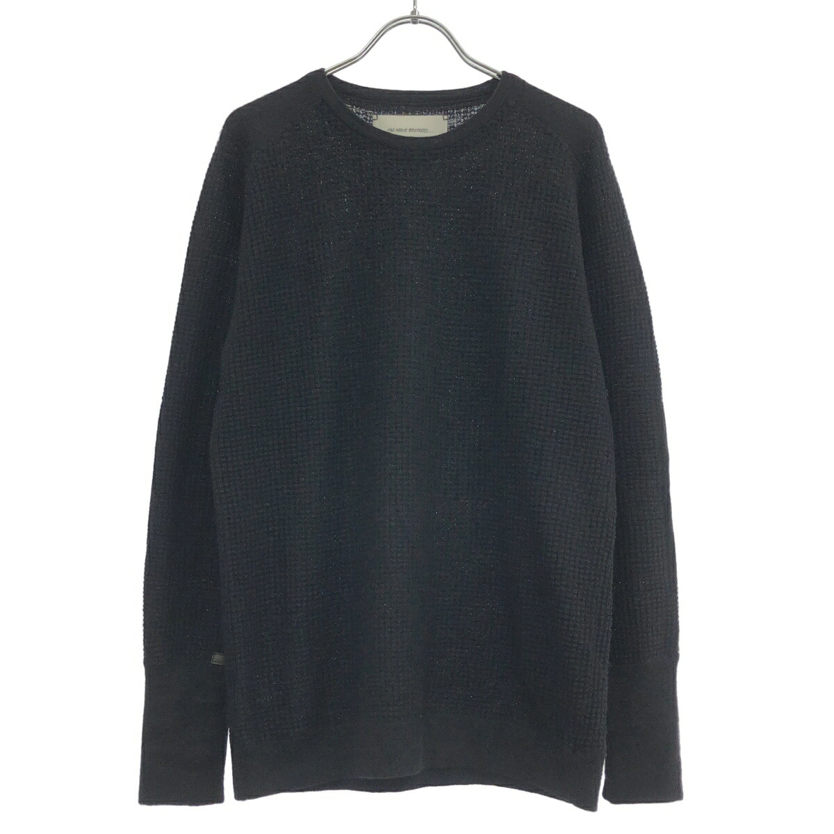 THE INOUE BROTHERS... ザイノウエブラザーズ CREW NECK SWEATER アルパカワッフルニットセーター  黒いこと M 【中古】 ITD9SFAYNIHA トップス-メンズファッション
