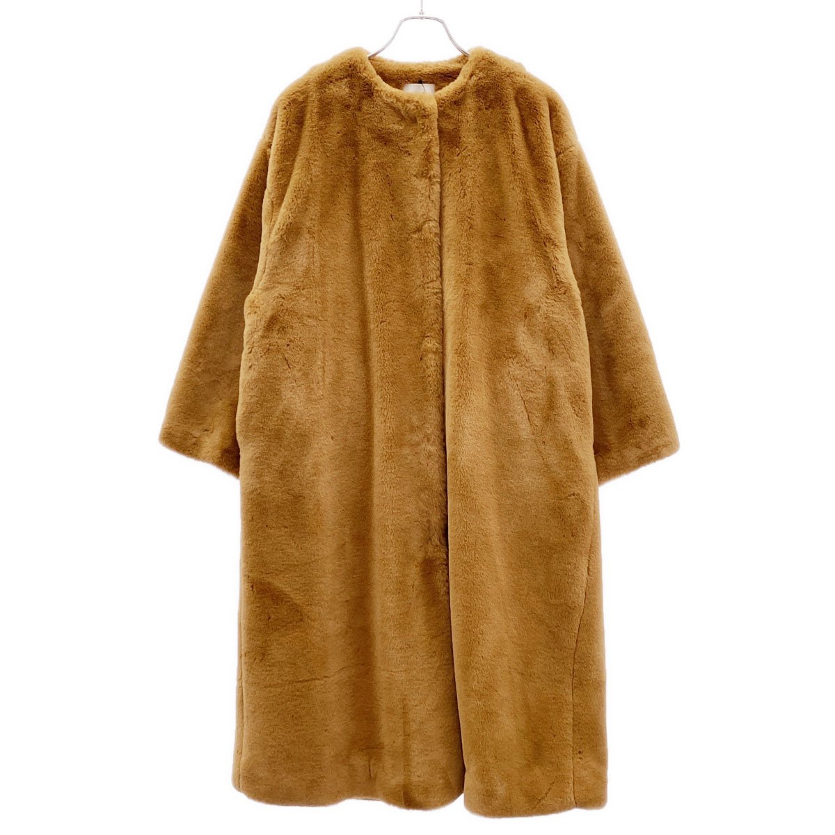 CLANE クラネ ノーカラーリコファーコート 11103-0422 駱駝 1 【中古】 ITIAN1YJFUM0 コート・ジャケット-レディースファッション