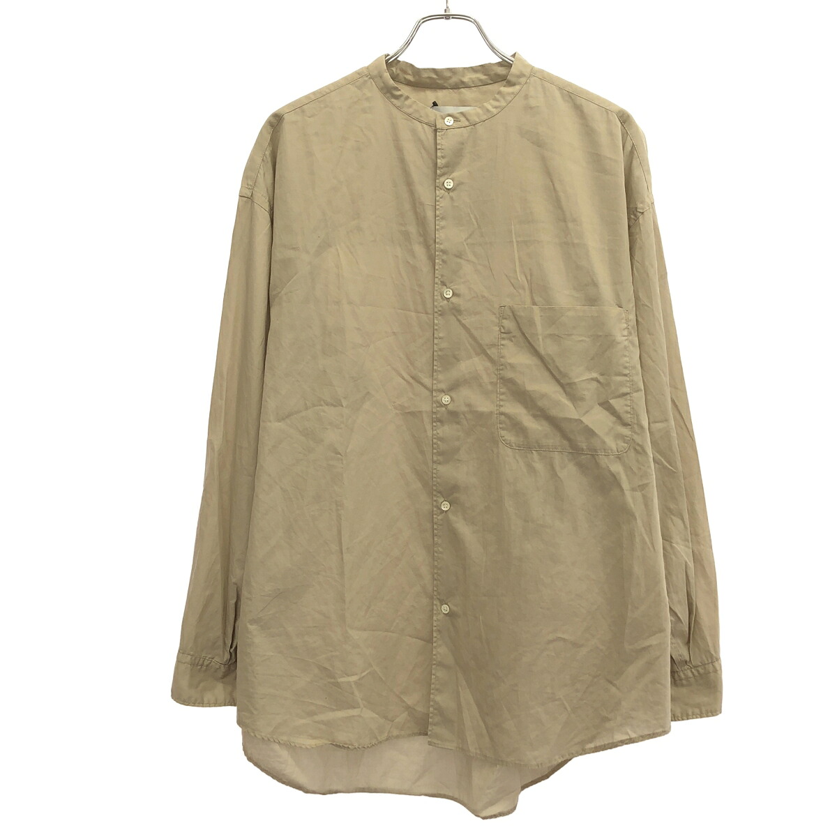 Graphpaper グラフペーパー 19SS Broad Oversized Band Cllar オーバーサイズバンドカラーシャツ GM191-50032 ベージュ系 F 【中古】 ITCIYF96E3M4｜MODESCAPE 店