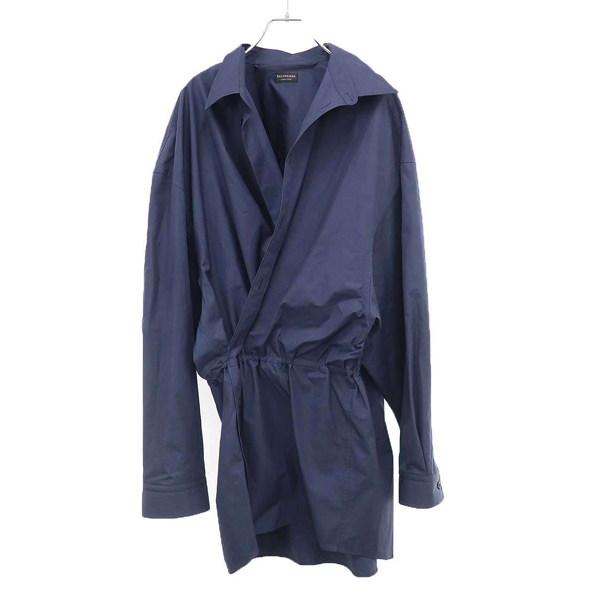 BALENCIAGA バレンシアガ 25SS Mini Shirt Dress オーバーシャツワンピース 814136 TRM17 ネイビー 34 【中古】 IT6HKYOOFU4M｜MODESCAPE 店