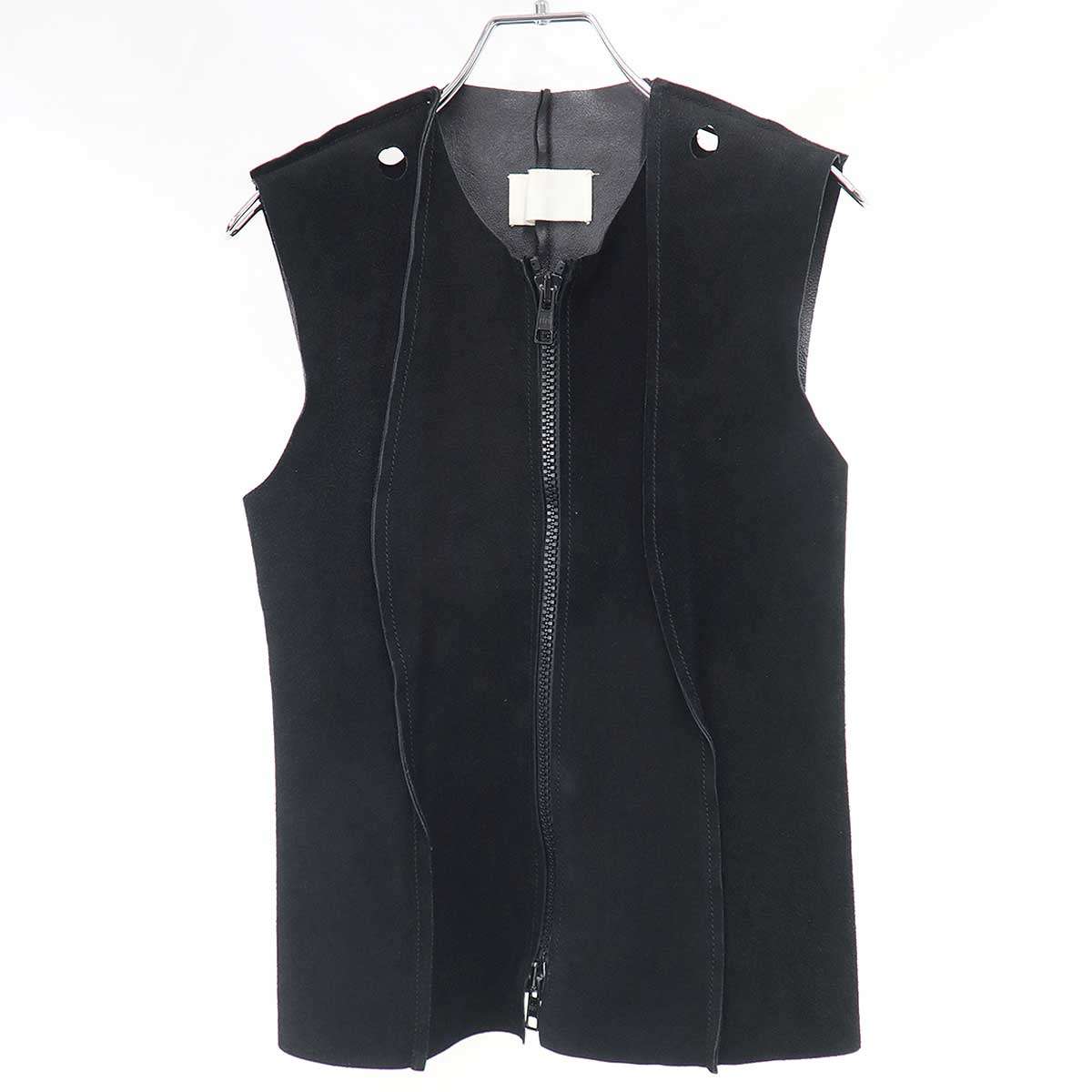 Maison Martin Margiela 住み家 マルタン マルジェラ 1999SS Flat Garment Leather Vest 水準 なめし革より良い  黒いこと 40 【中古】 IT87FKHKX63C