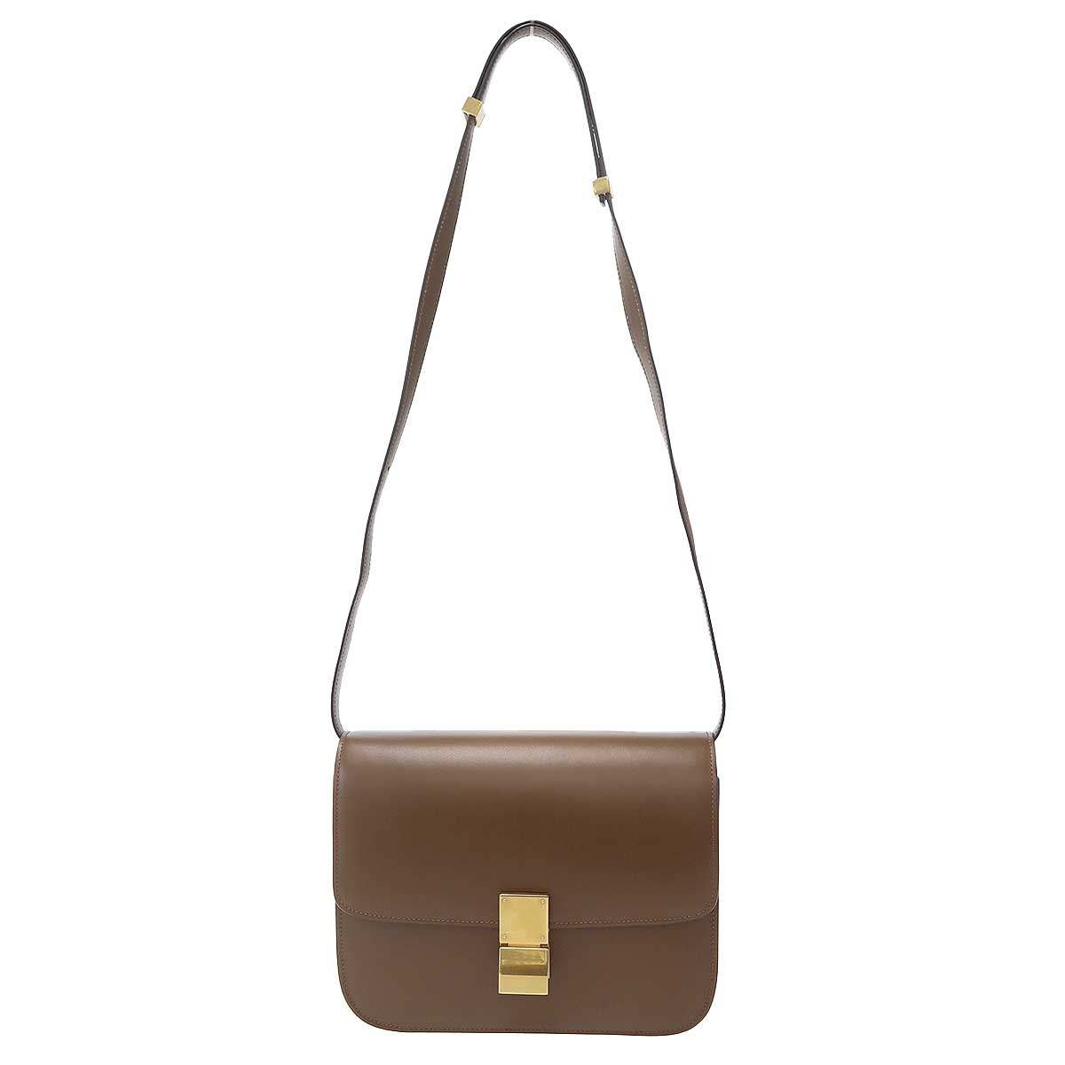 CELINE セリーヌ Classic Box Bag Medium クラシックボックスミディアム ショルダーバッグ  赤銅色  【中古】 ITEL82547F5A