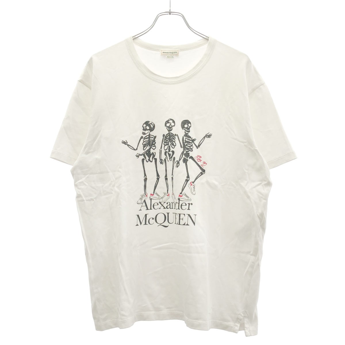 ALEXANDER McQUEEN アレキサンダーマックイーン スケルトンスニーカープリントティーシャツ  白いこと M 【中古】 IT65ZV9LKI0C Tシャツ・カットソー-メンズファッション-トップス