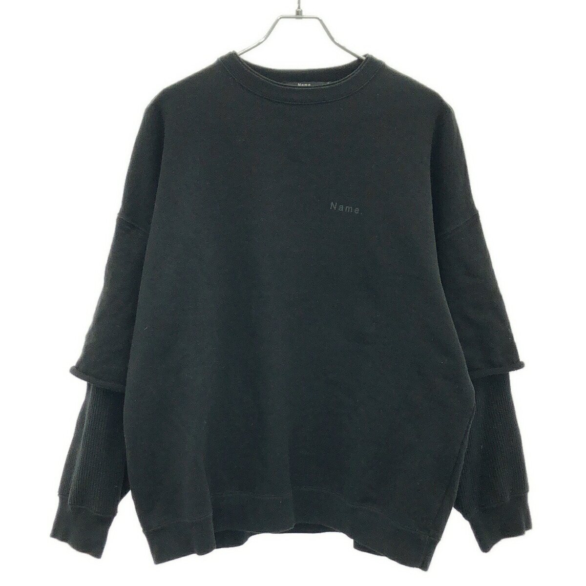 COOTIE&times;Name クーティ&times;ネーム 22SS Cellie Crewneck Sweatshirt オーバーサイズレイヤードスウェット ブラック M 【中古】 ITFLDQO7TUEG｜MODESCAPE 店