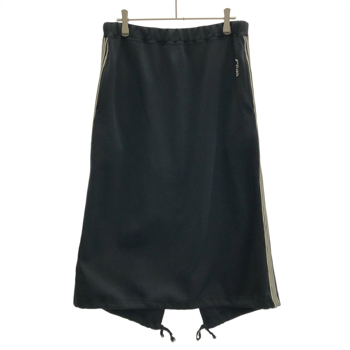 robe de chambre COMME des GARCONS ローブドシャンブル コムデギャルソン ストライプジャージースカート ブラック L 【中古】 IT313JDE2P6A|MODESCAPE 店