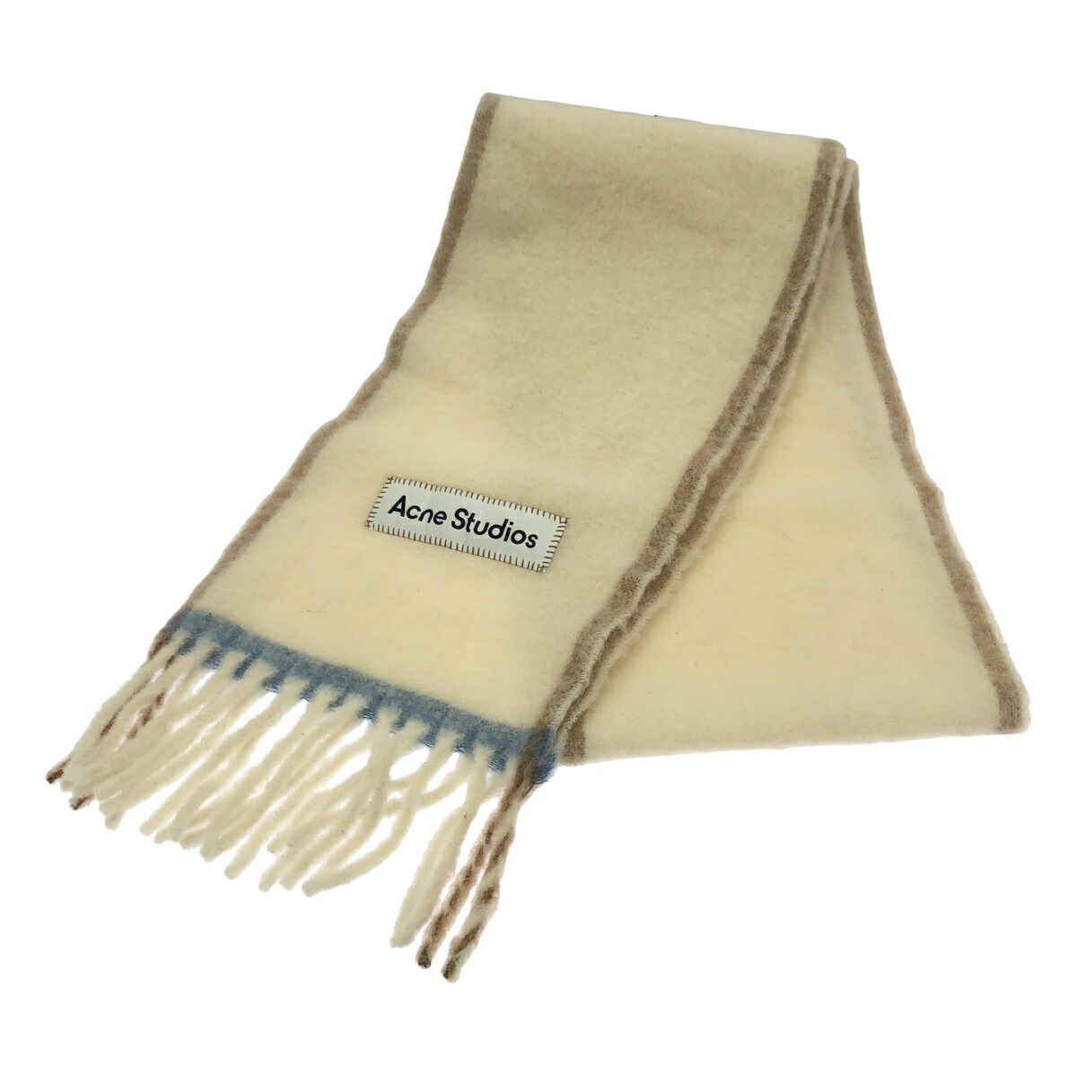 Acne Studios アクネストゥディオズ ウールモヘアフリンジマフラー  象牙色  【中古】 ITQ4KQLM4NXG
