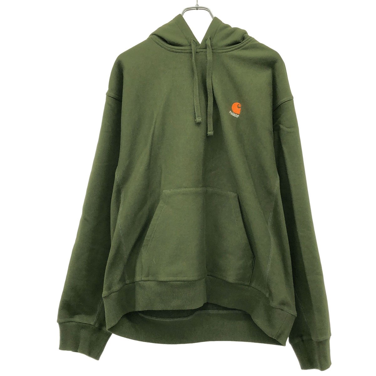 PALACE SKATEBOARDS×Carhartt パレススケートボーズ×鉄道車両ハート型 ティーシャツパーカー  カーキ L 【中古】 ITO06LTL2Q28
