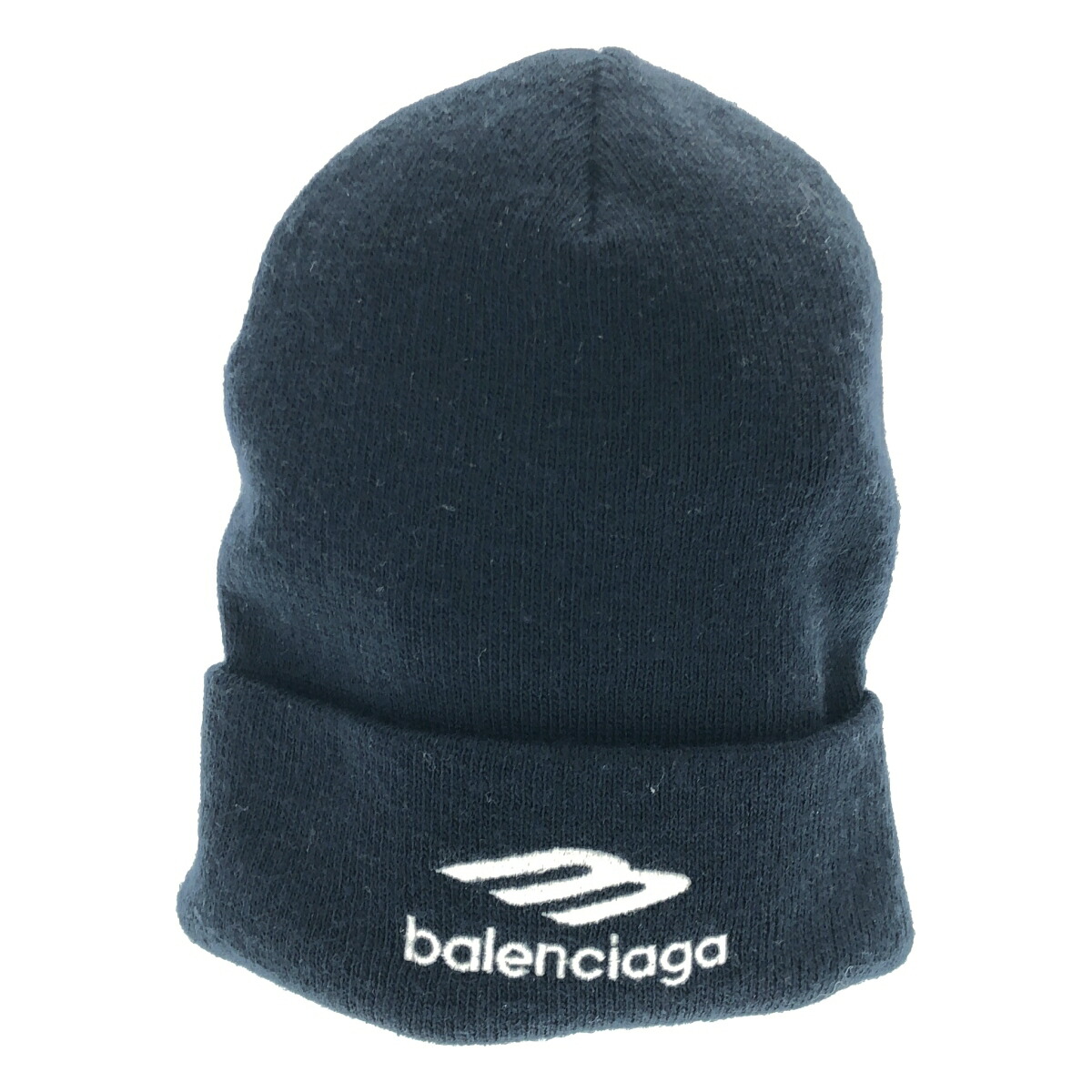 BALENCIAGA バレンシアガ Sports Icon Beanie ビーニーニットキャップ 723343 443B1 米国海軍 2 【中古】 IT1285GOYOW2