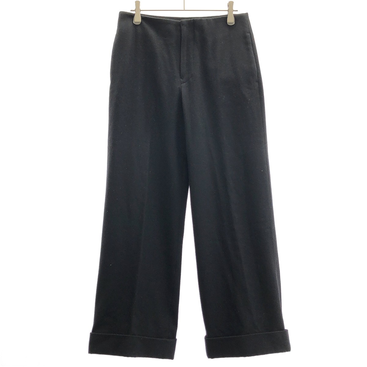 Yohji Yamamoto FEMME ヨウジヤマモト ファム 13AW ウールフランネルトラウザーパンツ FQ-P23-196 黒いこと 1 【中古】 ITRCOAW19762