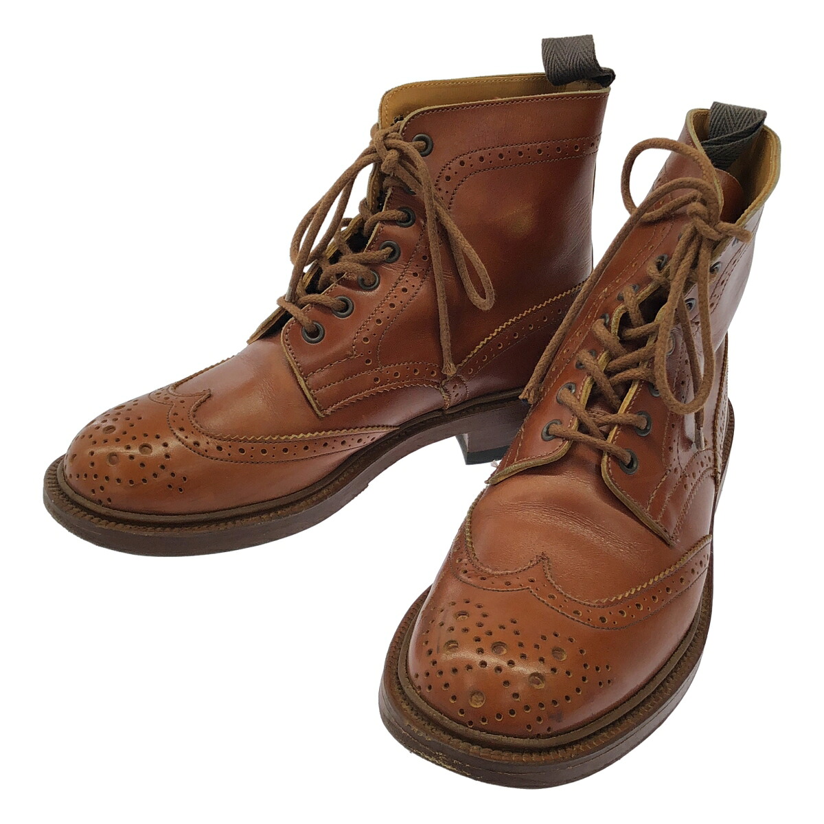 TRICKER’S トリッカーズ レースアップカントリーレザーブーツ L5411 ブラウン 4 1/2 【中古】 ITGJBRSZJJX8|MODESCAPE 店