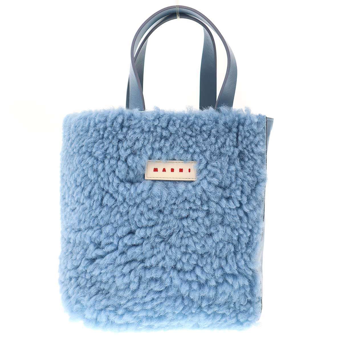 MARNI マルニ FUR MUSEO SOFT TOTE MINI ファーミュゼオ ショルダートートバッグ ブルー 【中古】 ITTCC9C9IPJW｜MODESCAPE 店