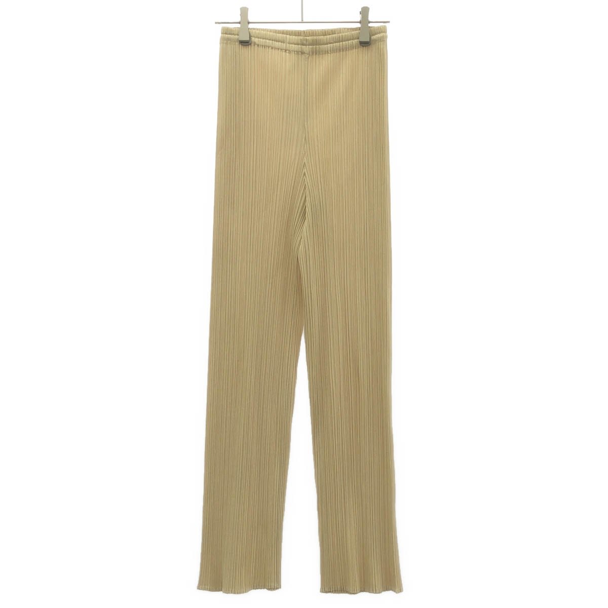 PLEATS PLEASE ISSEY MIYAKE 筋目プリーズ イッセイミヤケ プリーツイージーパンツ PP04-JF609 黄色 2 【中古】 ITYDZMKD79P3